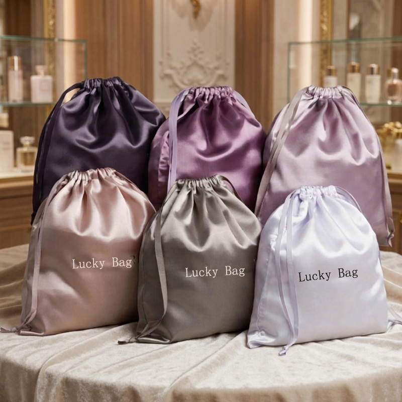 Luxury Bags Logo - Custom Logo Luxury Lightweight Satin Drawstring