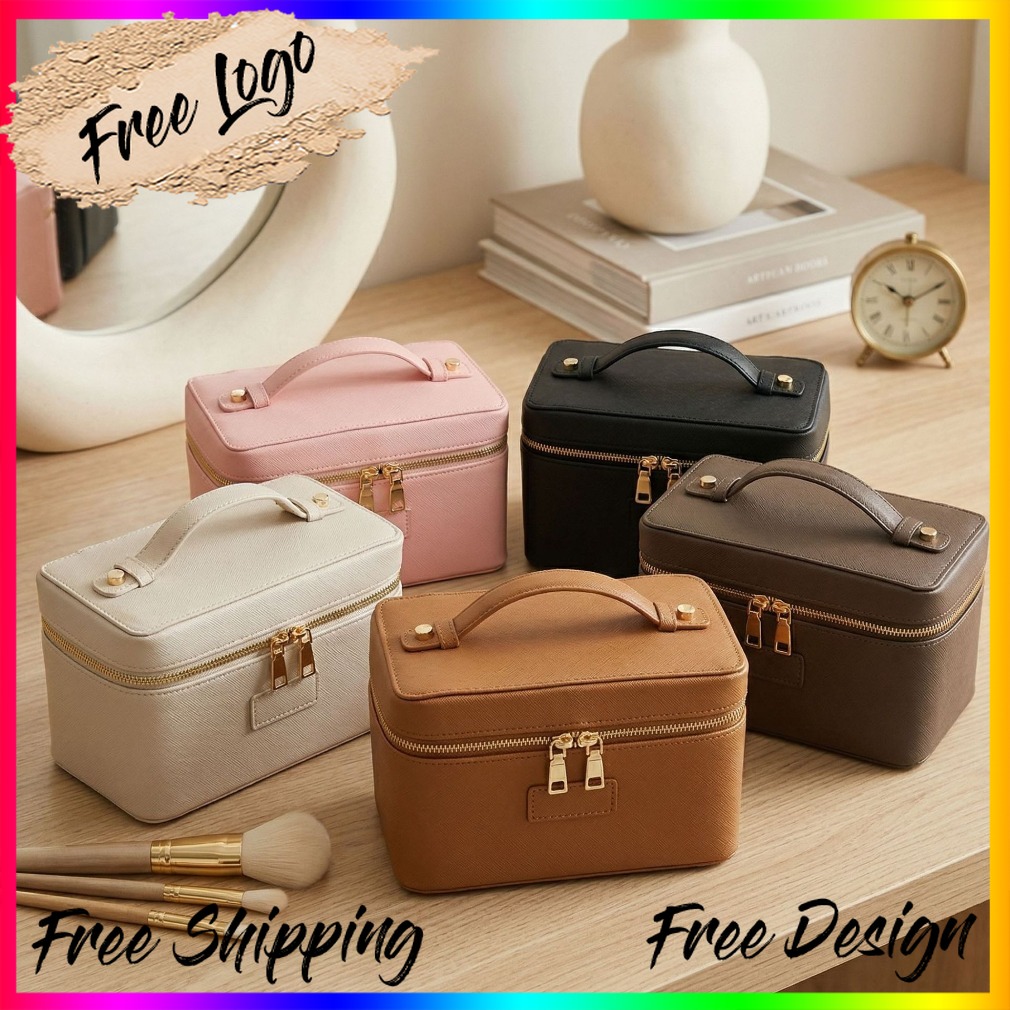 Luxury Bags Logo - Luxury Ostrich Pattern Leather Makeup Bag