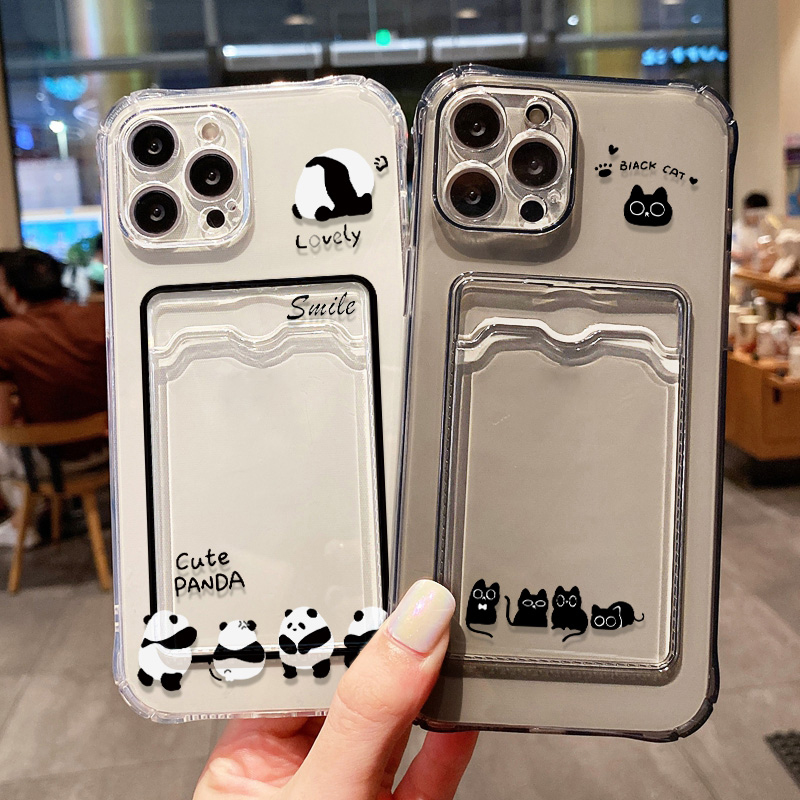 Luxury Bags In Store - Cute Black Cat Card Holder Wallet