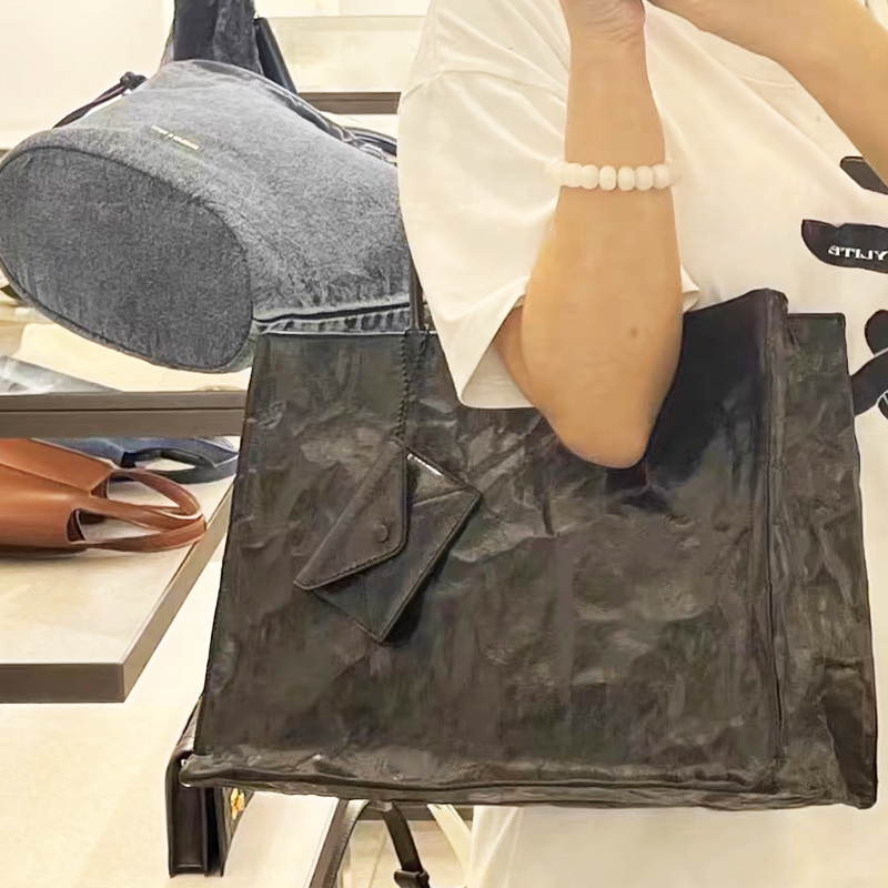 Korean Casual Kraft Paper Tote - Luxury Bags On Sale recension och pris