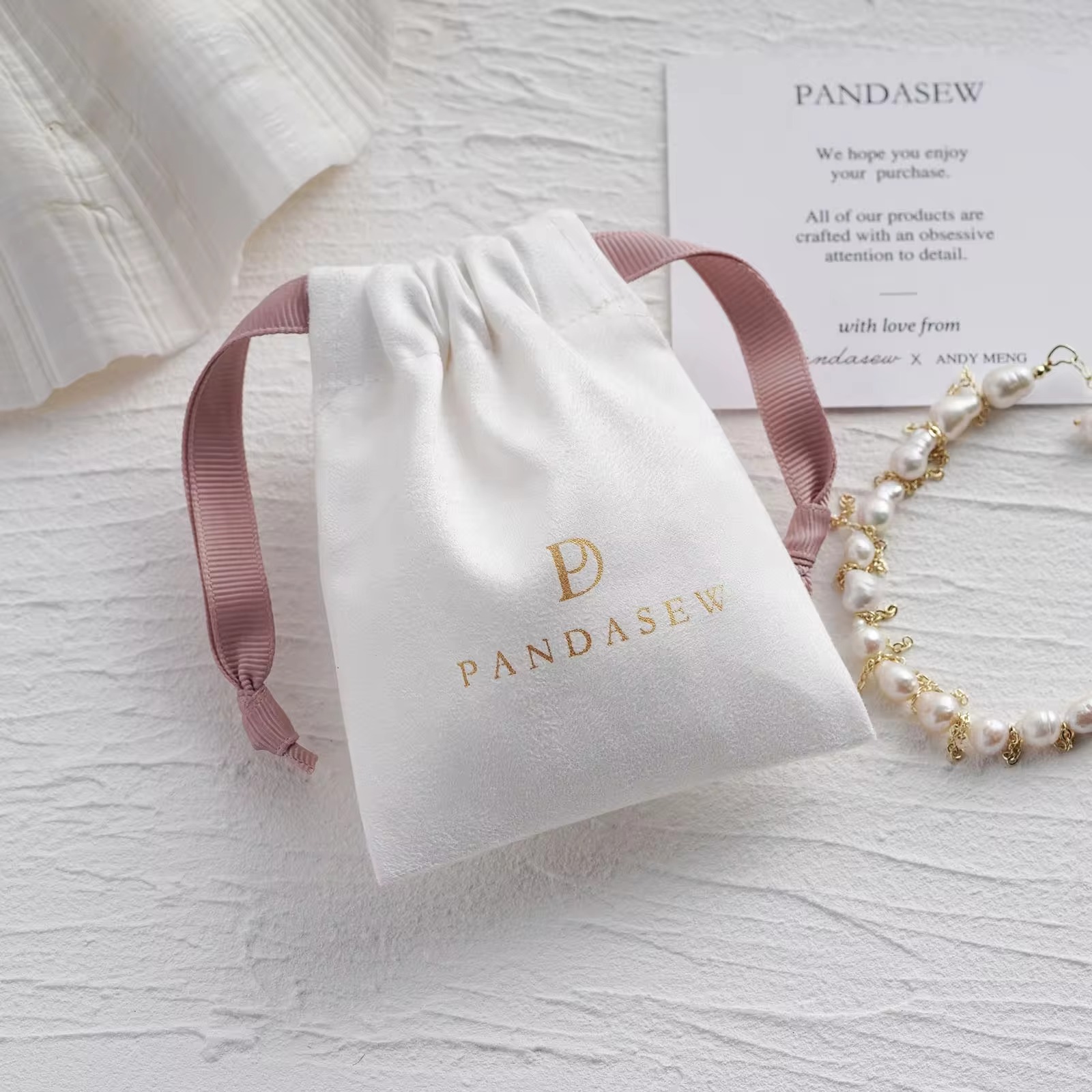 Custom Logo Luxury Suede Draws - Luxury Bags Logo recension och pris