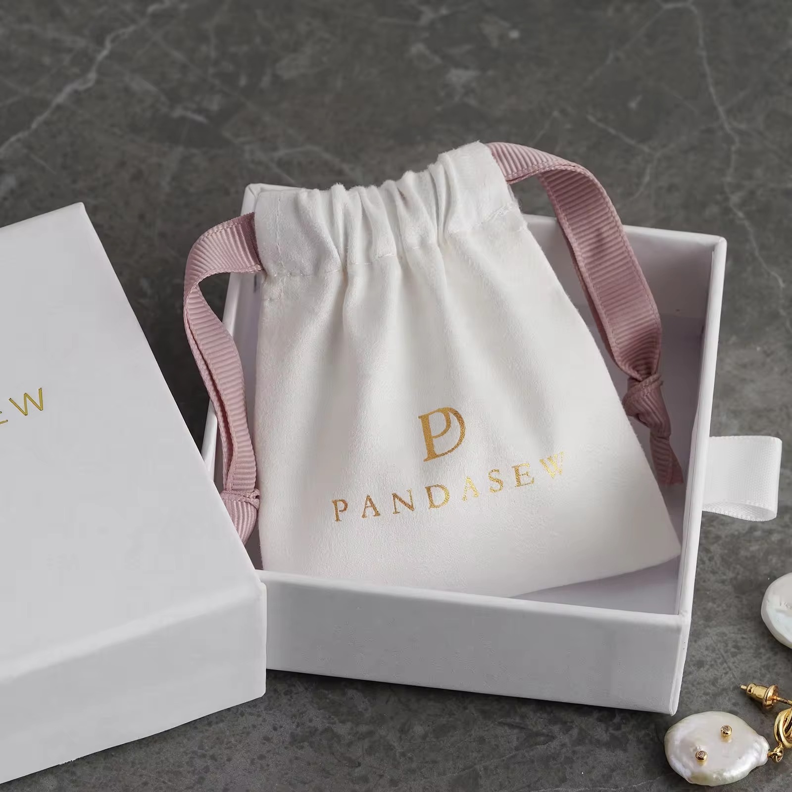 Custom Logo Luxury Suede Draws - Luxury Bags Logo recension och pris